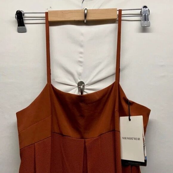 Who What Wear Dress Women's XS Halter Tank Summer Firey Brown Flowy Chiffon NWT - Picture 2 of 15